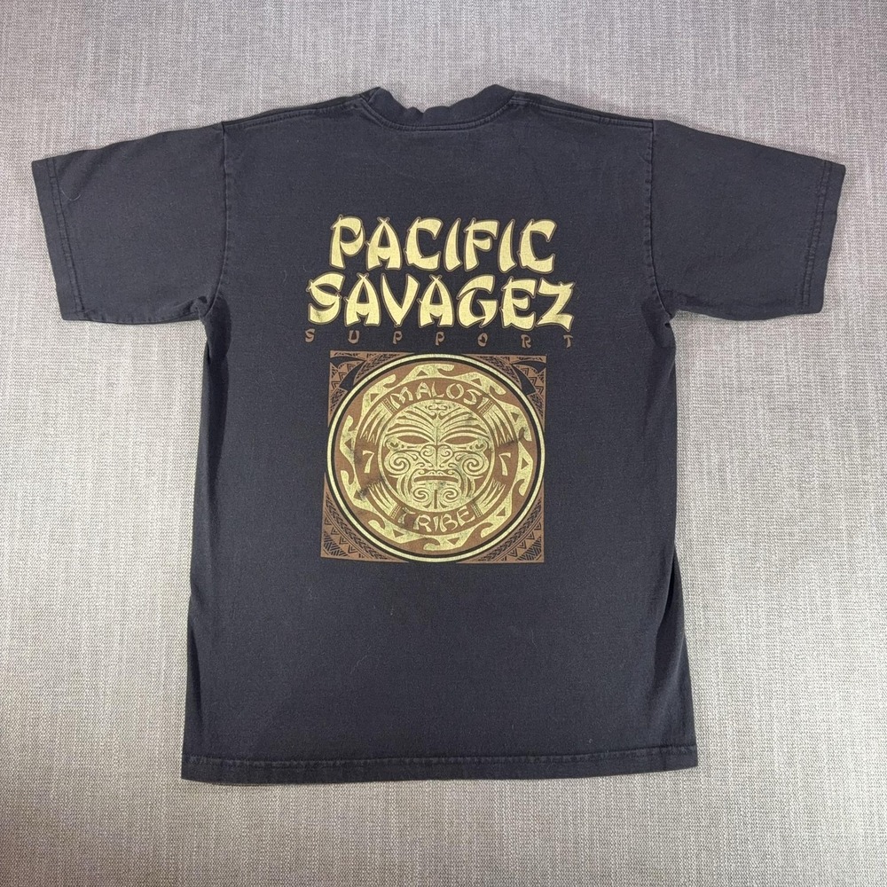 Pro Club Shirt Mens Medium Black Pacific Savagez Malosi Tribal Graphic Tee
